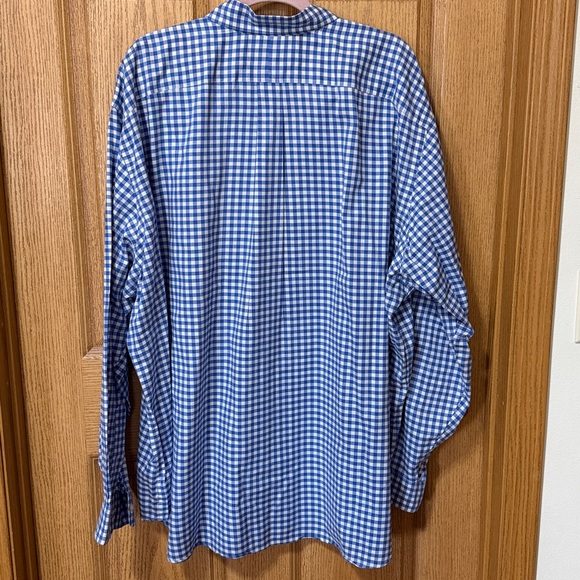 Ralph Lauren Blue and White Gingham Button Down Shirt Big & Tall 3XB 3XL - Picture 5 of 6